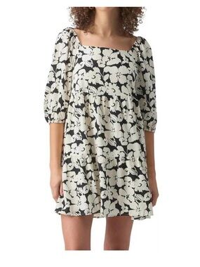 Sanctuary Weekender Mini Dress Echo Blooms Floral Babydoll XS Puff Sleeve